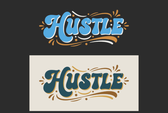 Download Hustle Retro Script Design - Premium Resources